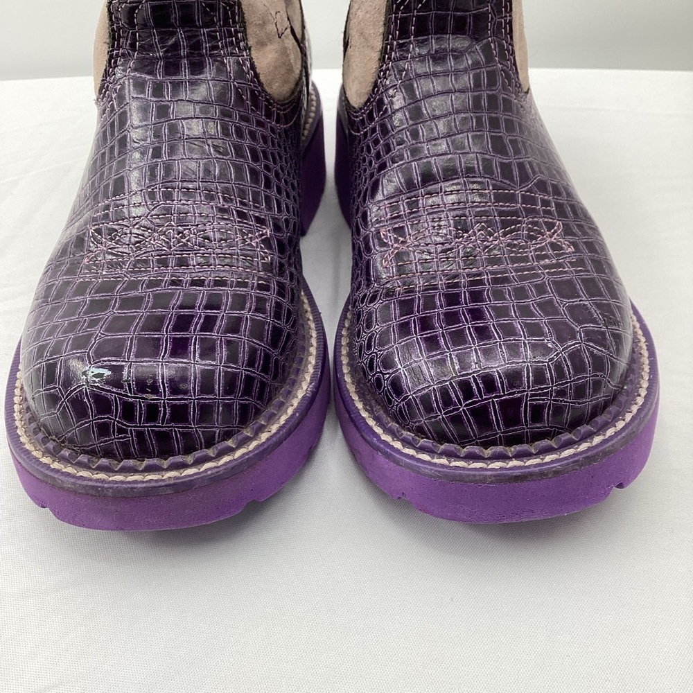 Ariat Fatbaby Purple and Cream Western Boots - Picture 6 of 11